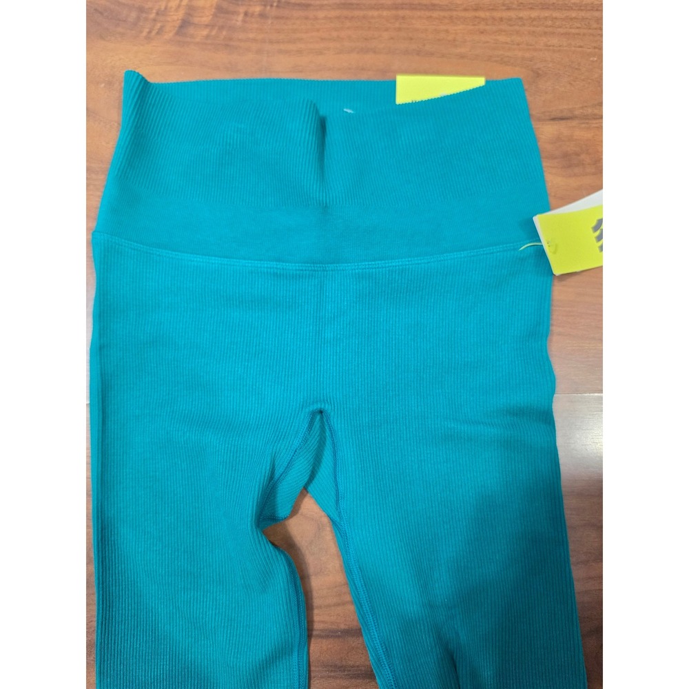 NWT All in Motion Rib Seamless Legging Medium Aqua Green High Rise Activewear - Picture 2 of 5